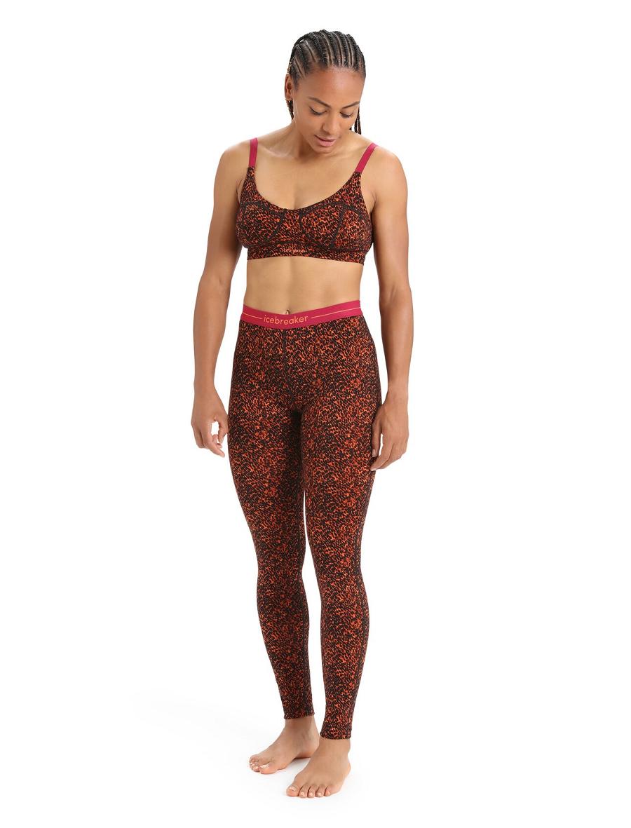 Icebreaker Merino 200 Oasis Leggings Lichen Naisten Base Layers Mustat Pinkki | FI 1842LISH